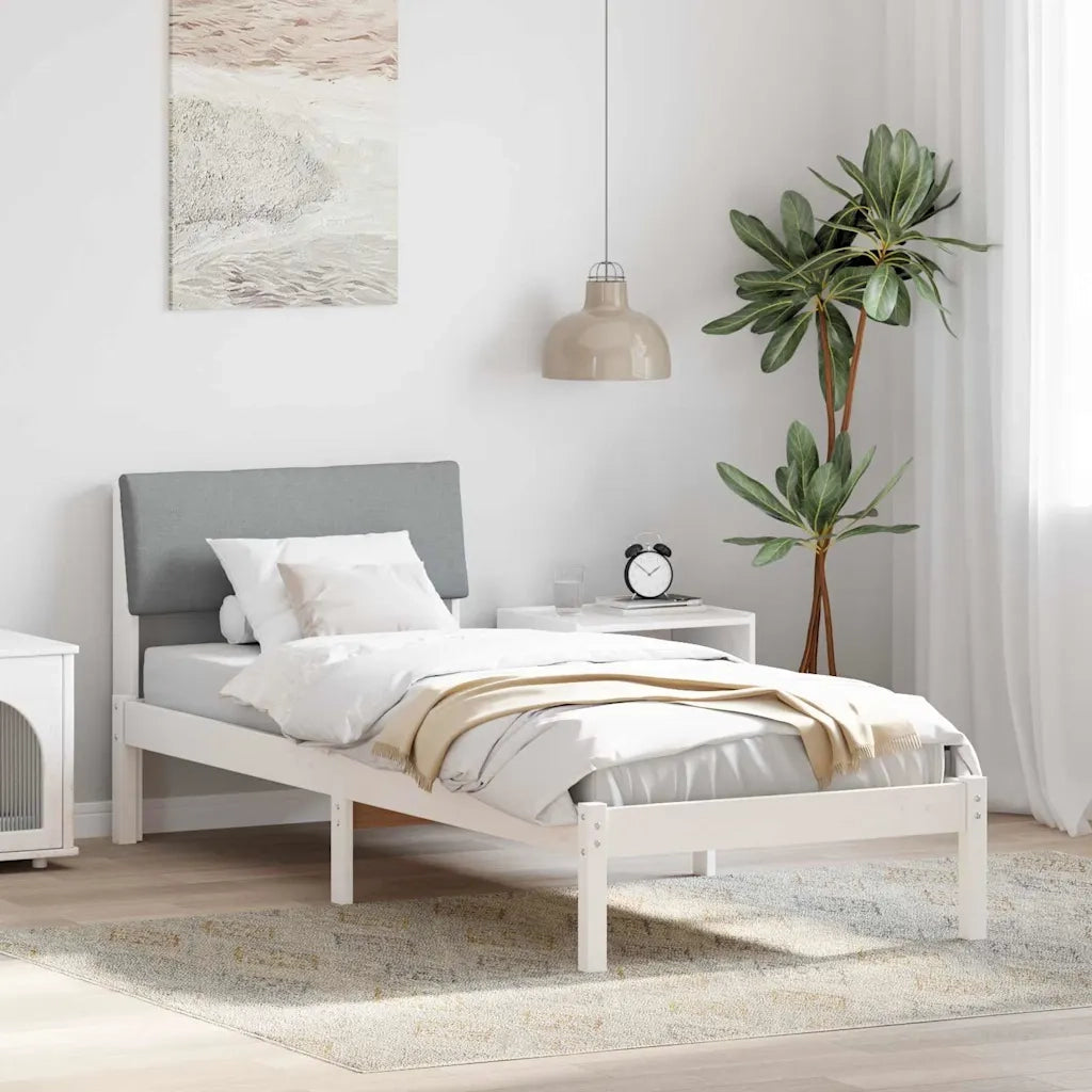 Struttura del Letto Bianco e grigio chiaro 80 x 200 cm 878573