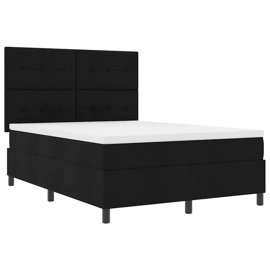 Letto a molle con materasso con led Nero 160 x 200 cm Tessuto 3342881
