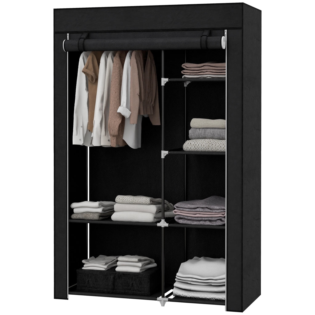 ARMADIO in tessuto 103x43x162,5 cm Nero Acciaio