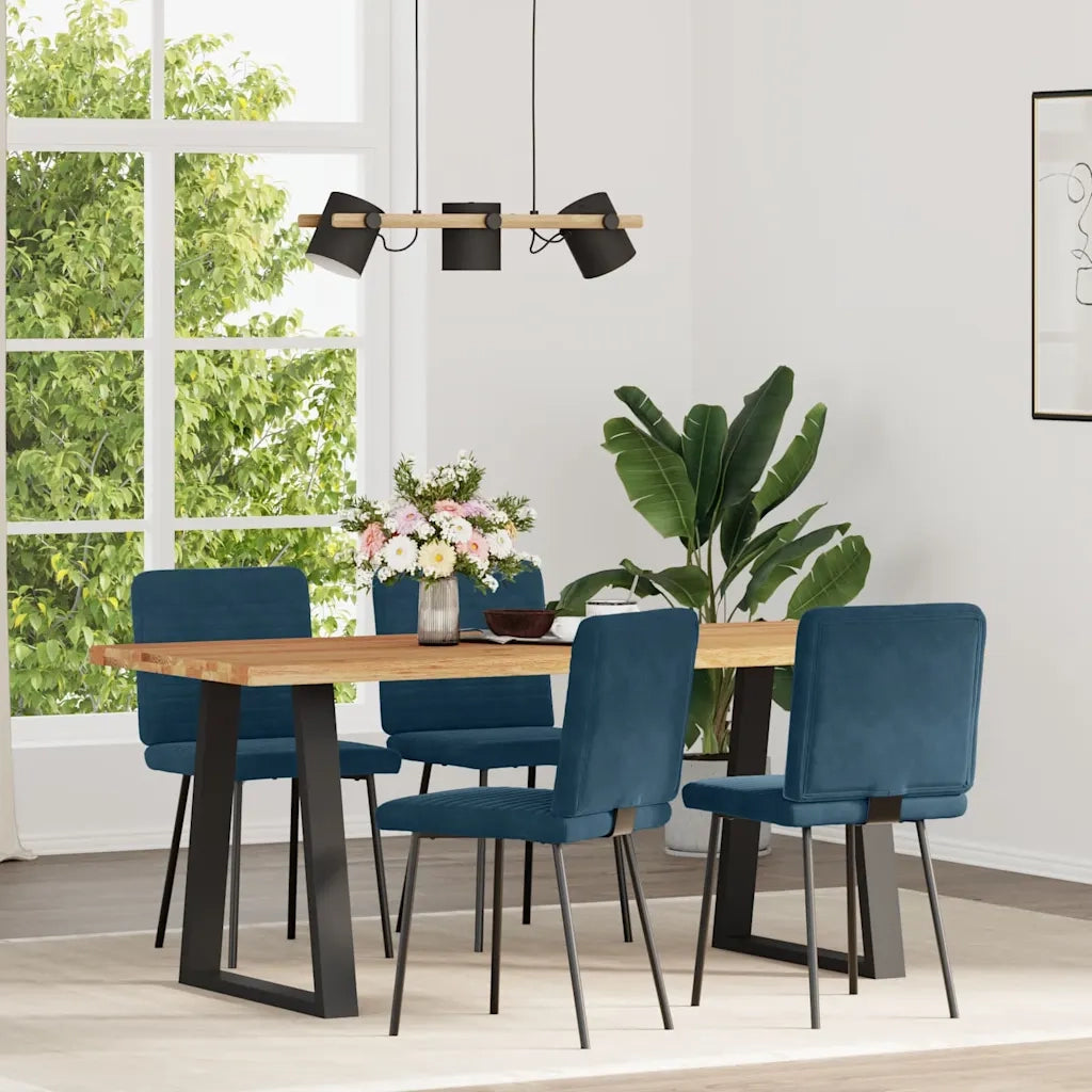 Sedie da Pranzo 4 pz Blu in Velluto 3315243