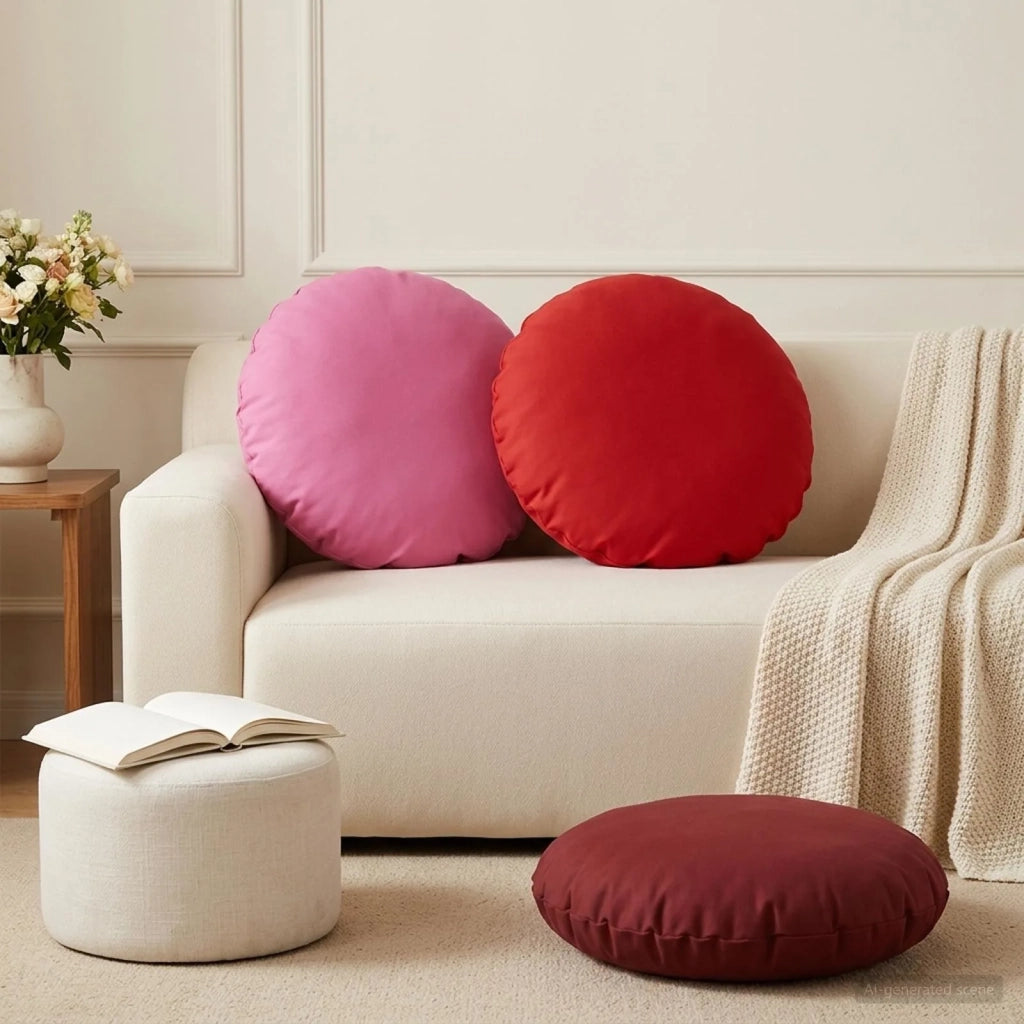 Federa 6 pcs HEERLEN Rosso Vino Ø 60 cm Poliestere 923020