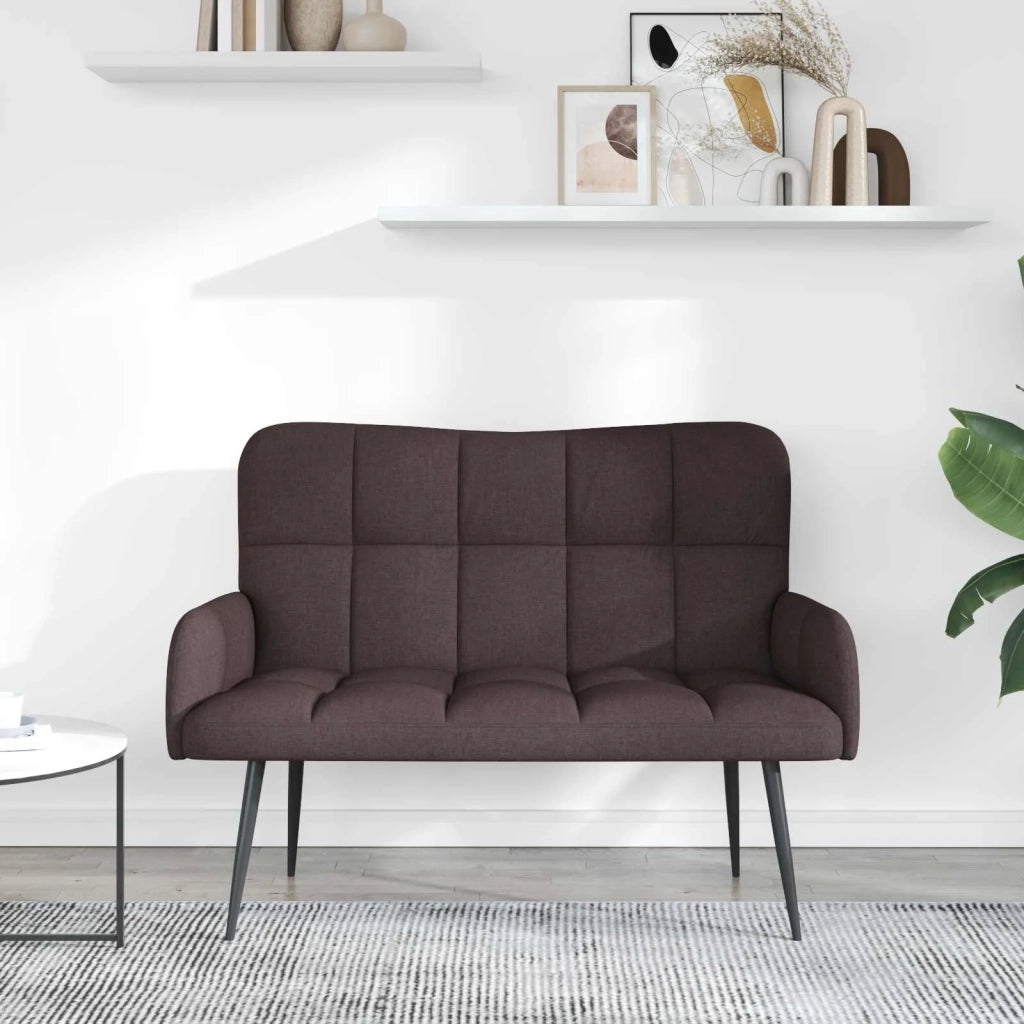 Sofa a Due Posti Marrone Scuro 115 x 61 x 87 cm Tessuto 42028933