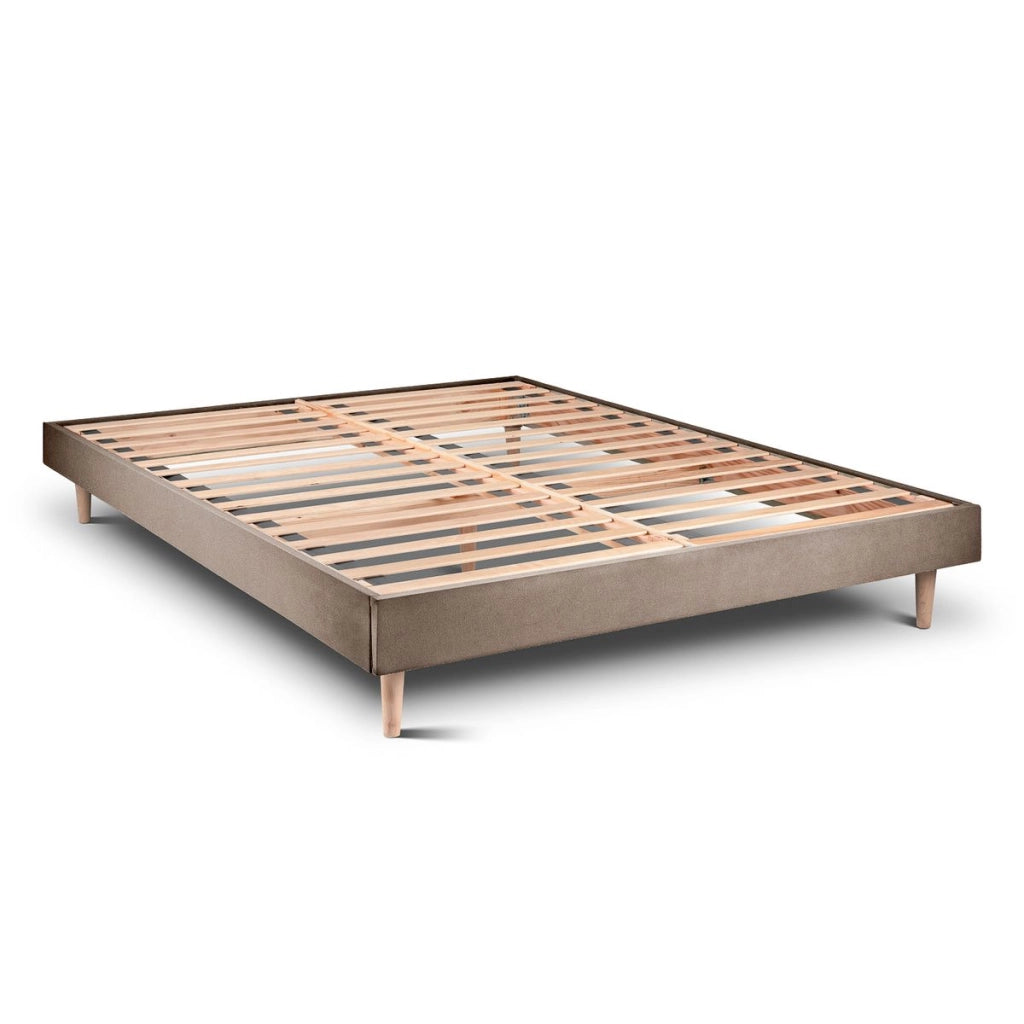 Letto 160x200 cm con testiera in linea - Tessuto velluto