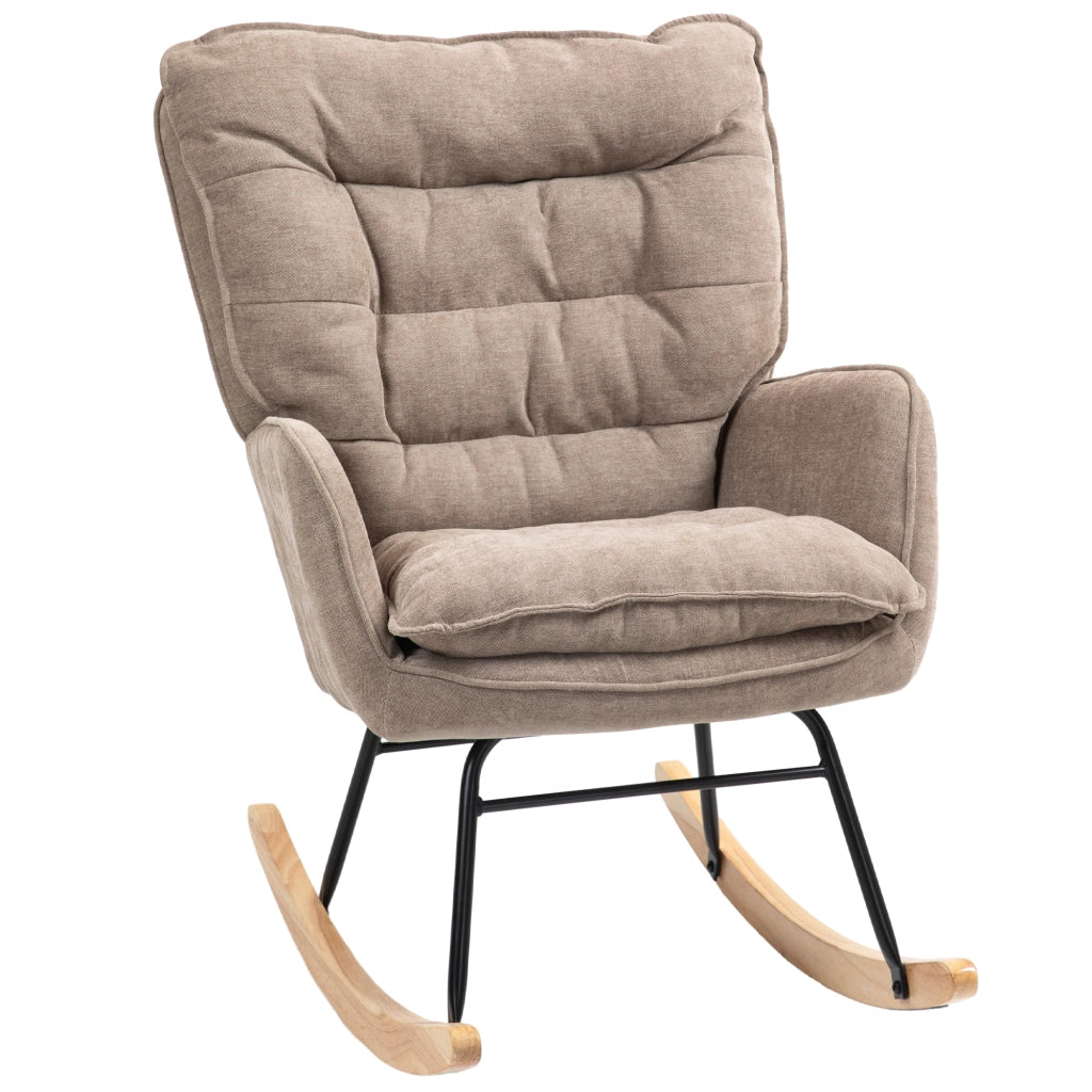 Poltrona a Dondolo ¨C Minimal ¨C Legno di Faggio, Marrone