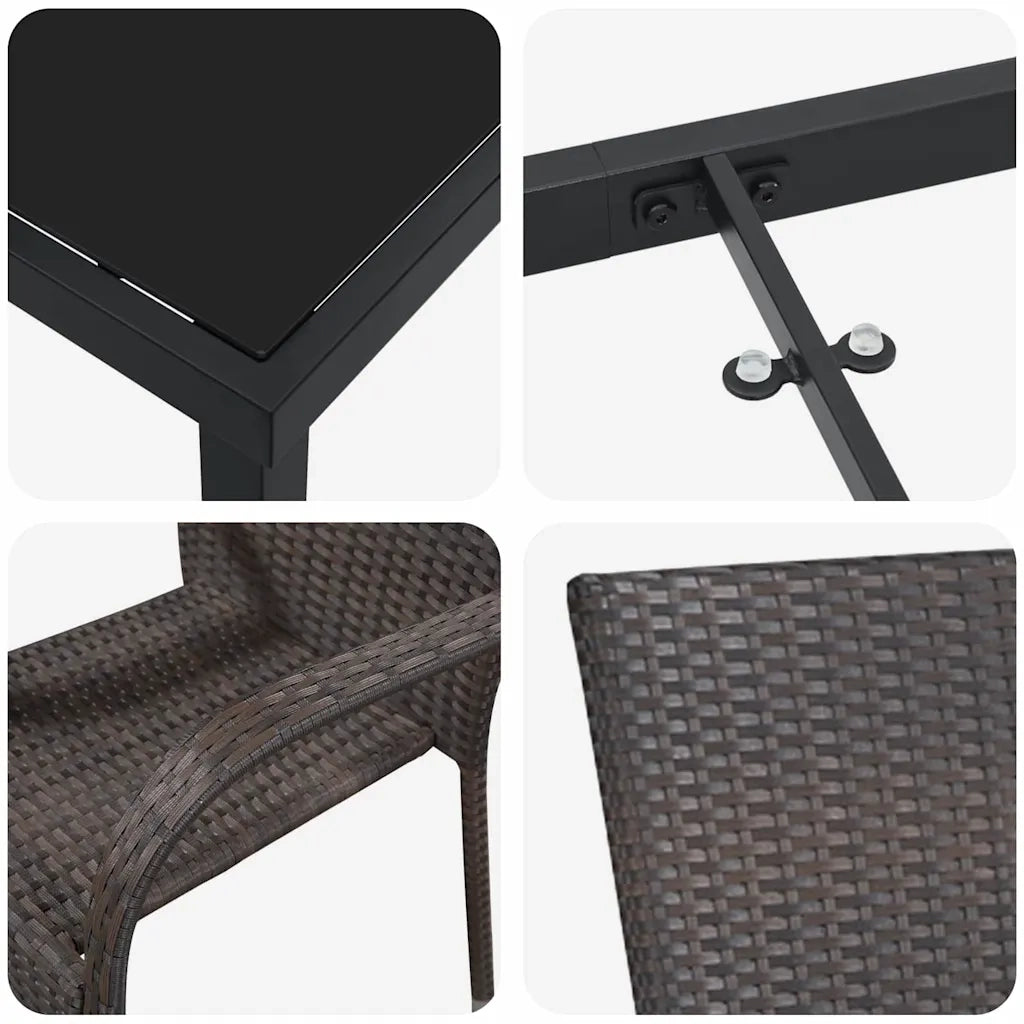 Set da Pranzo per Giardino 5 pcs Marrone 3379400