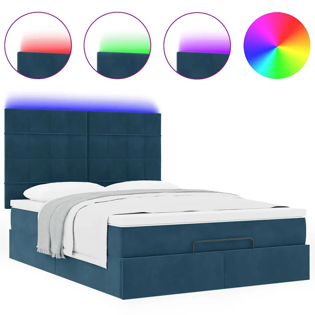 Struttura Letto Pouf con Materassi 140x190 cm in Velluto 3314322