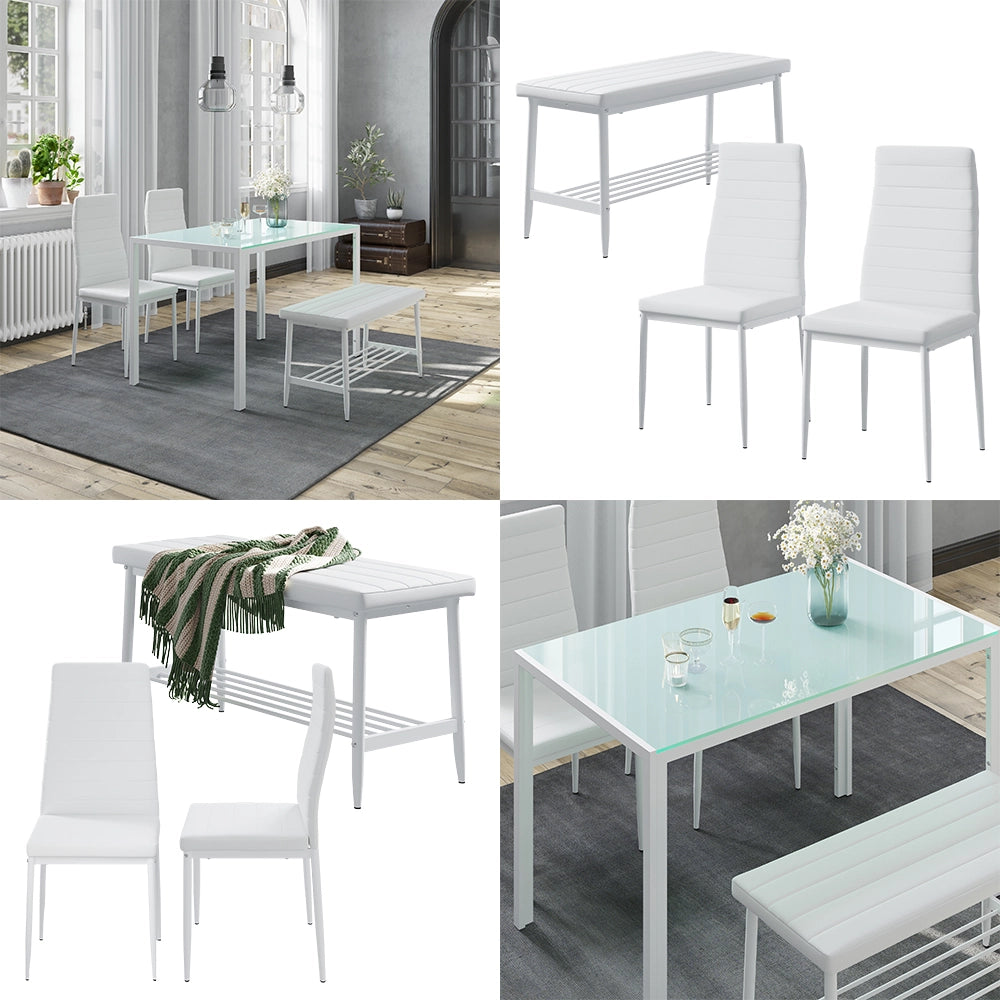 Vicco Panca e sedia Bianco 85 x 46.5 cm Set da 3 pezzi