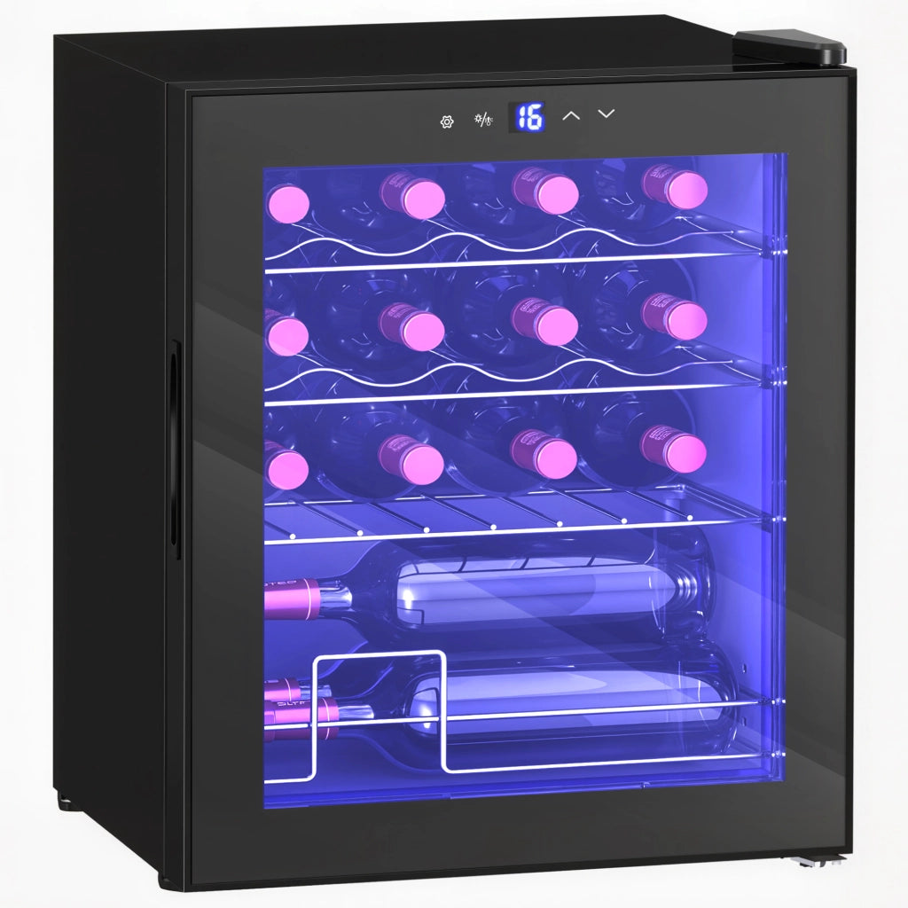 Cantinetta Vino 16 Bottiglie ¨C Xylo ¨C 42L Frigo Bevande Temperatura Regolabile 5-18¡ãC Porta Vetro Nero