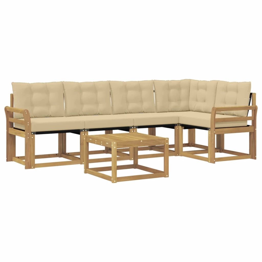 Set di divani da esterno 6 pz Bianco e Beige 3389503
