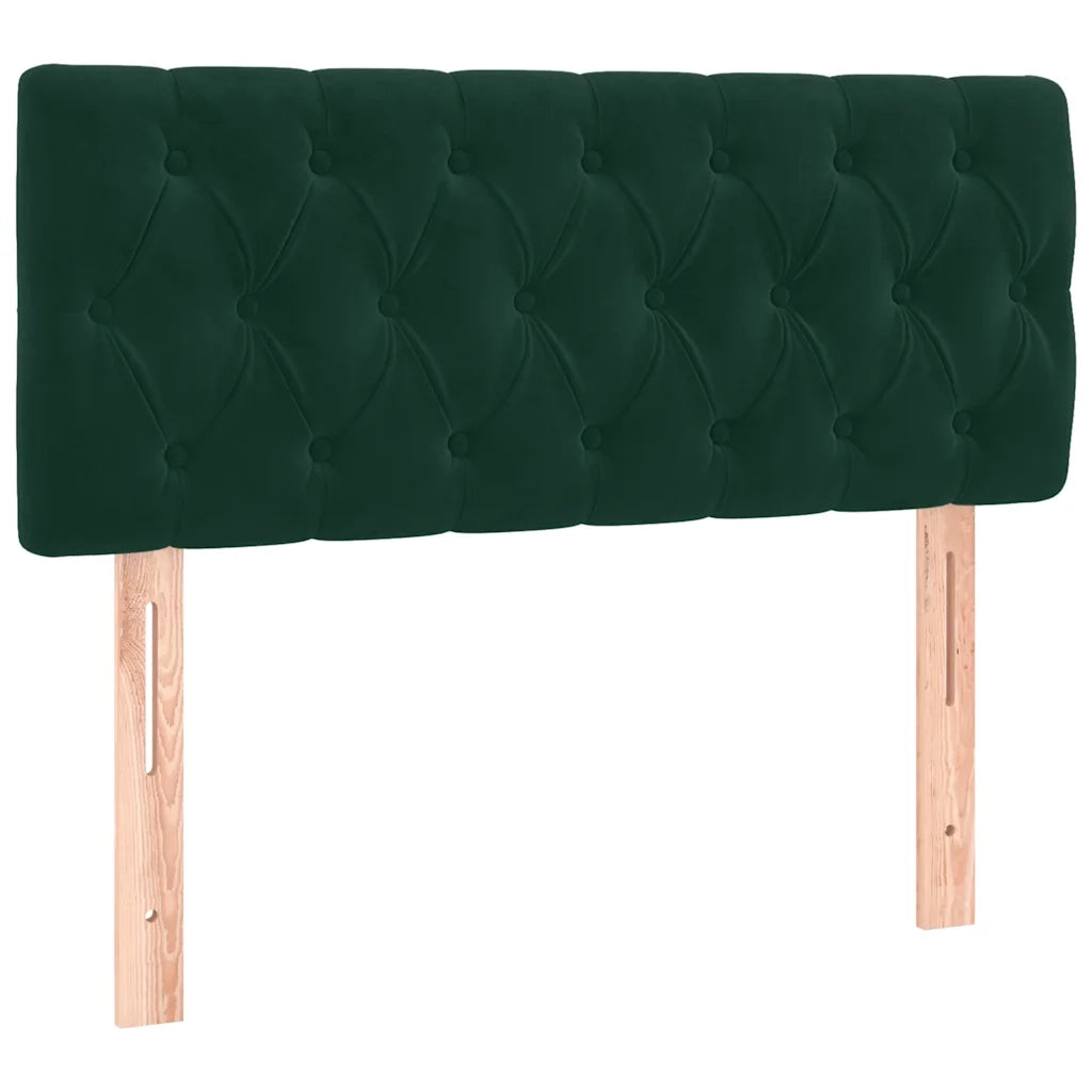 Giroletto a Molle con Materasso Verde Scuro 90x200 cm Velluto