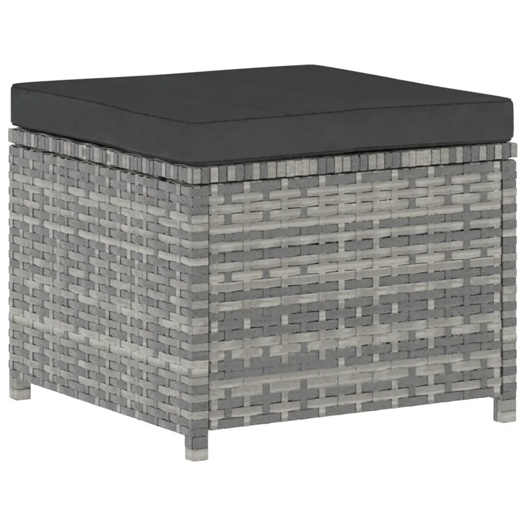 Set Divani da Giardino 5 pz con Cuscini in Polyrattan Grigio 48134