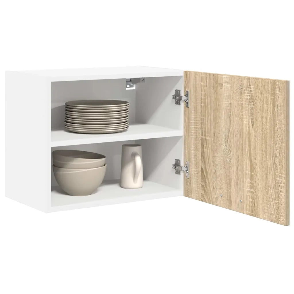 Armadio pensile 2 pcs Quercia Sonoma e Bianca 50 x 31 x 40 cm 884151