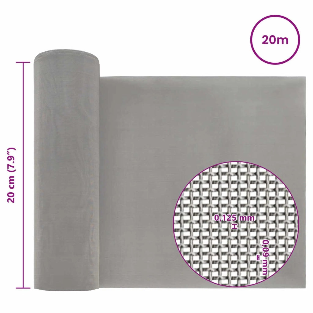 Rete per schermatura 20 x 2000 cm 120 Mesh Argento 42039583