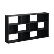 Libreria a 3 livelli con 12 scomparti, nero