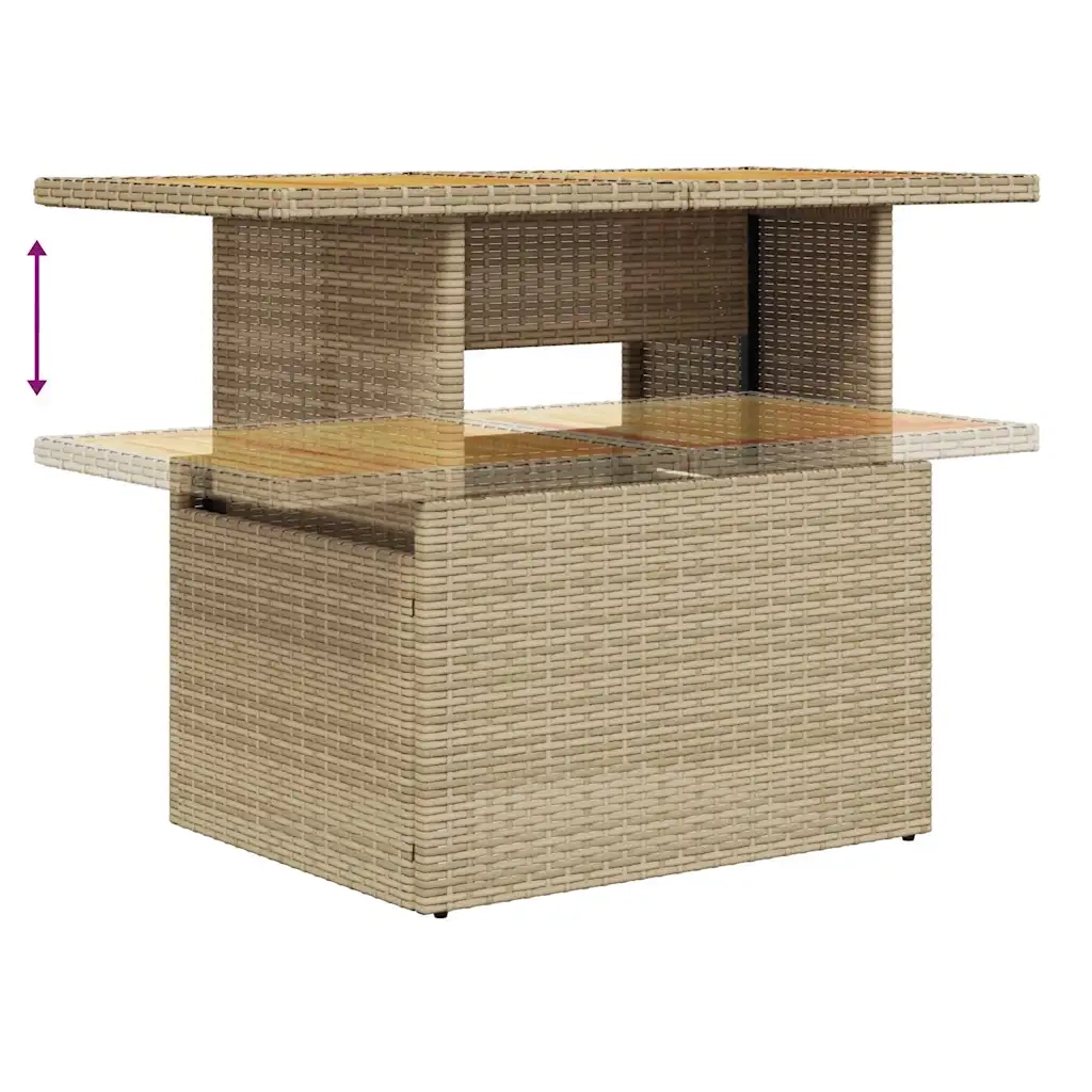 Set Divani da Giardino 7 pz con Cuscini Beige Polyrattan Acacia 3327447