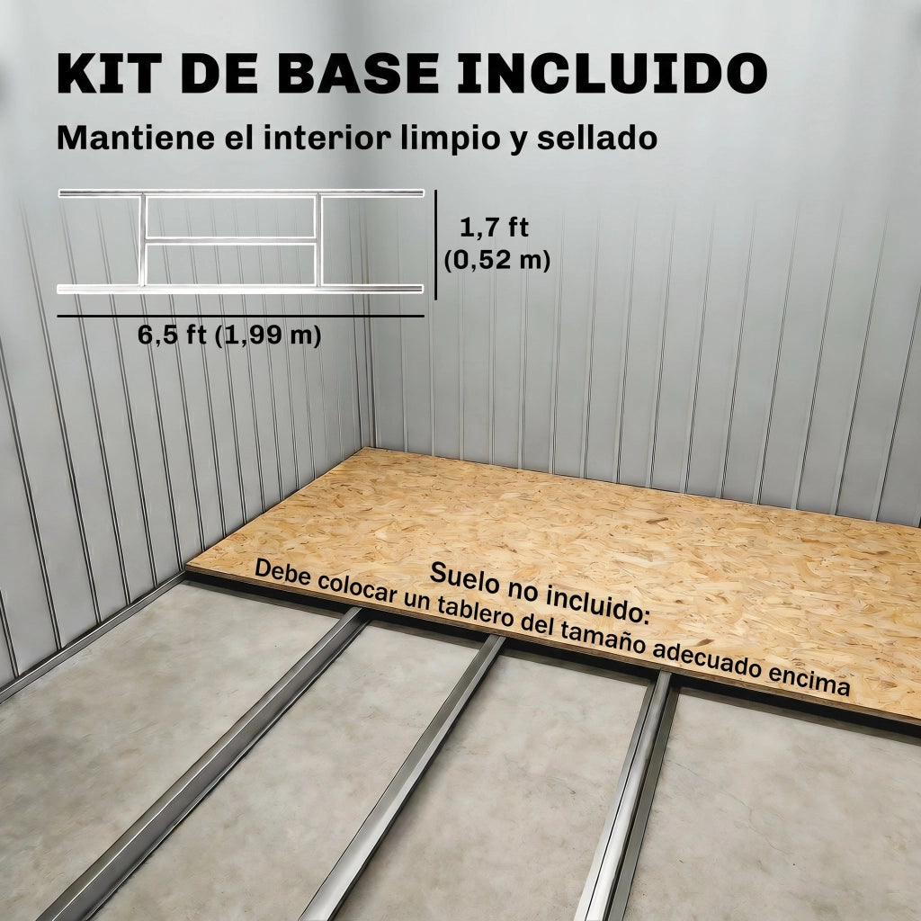 Casetta da Giardino ¨C zephmum ¨C Effetto Legno 213x130x185 cm con 2 Porte Scorrevoli e 4 Finestre