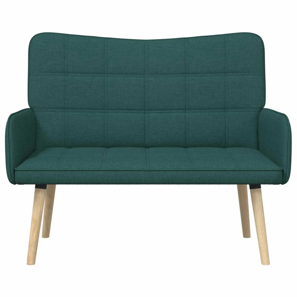 Sofa a Due Posti Verde Scuro 115 x 61 x 87 cm Tessuto 42028896
