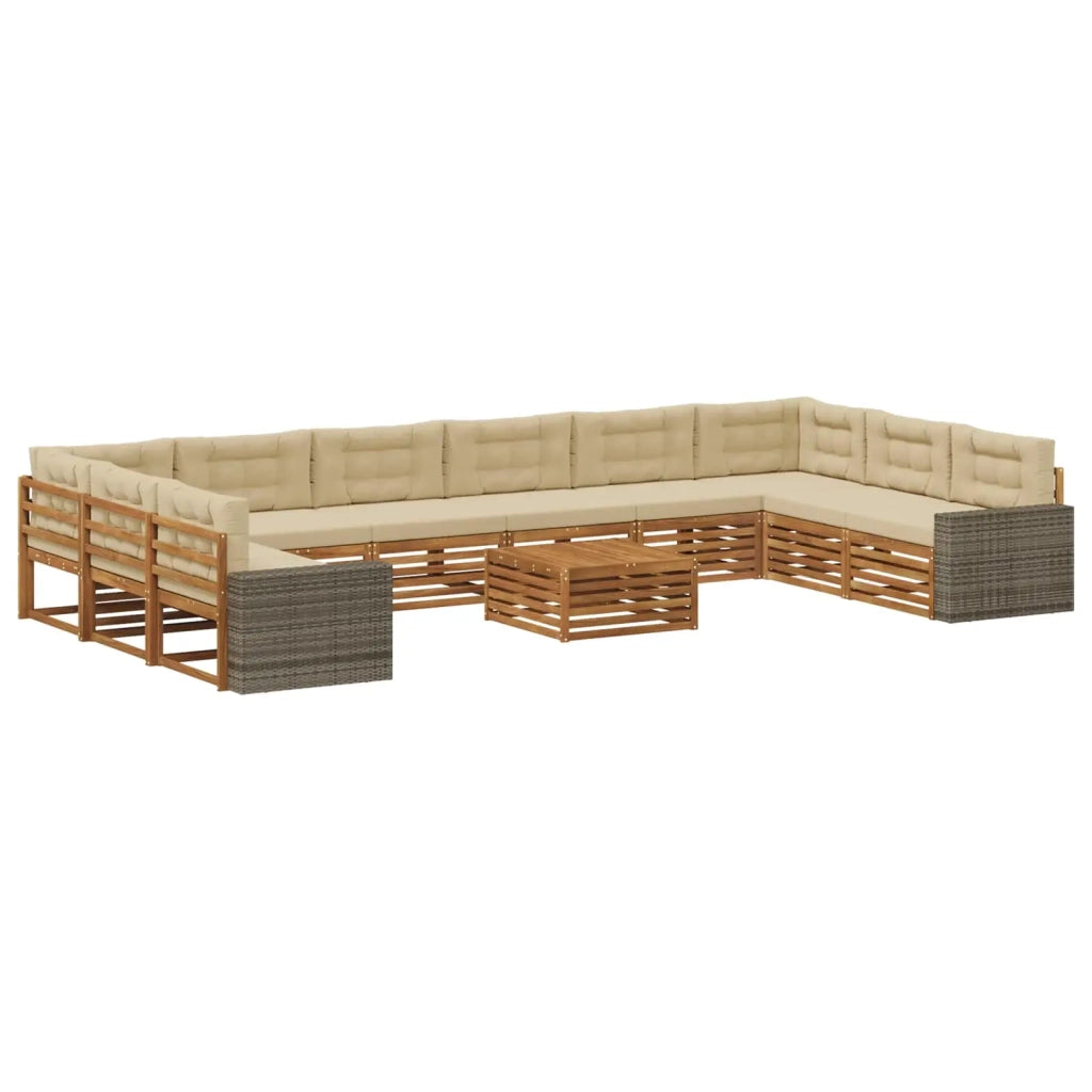 Set divani 11 pz Legno di Acacia Massello 3383941