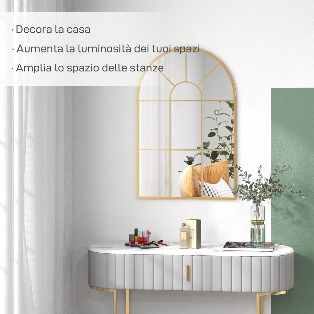 Specchio Moderno Parete Oro ¨C Minimal ¨C 91x60 cm