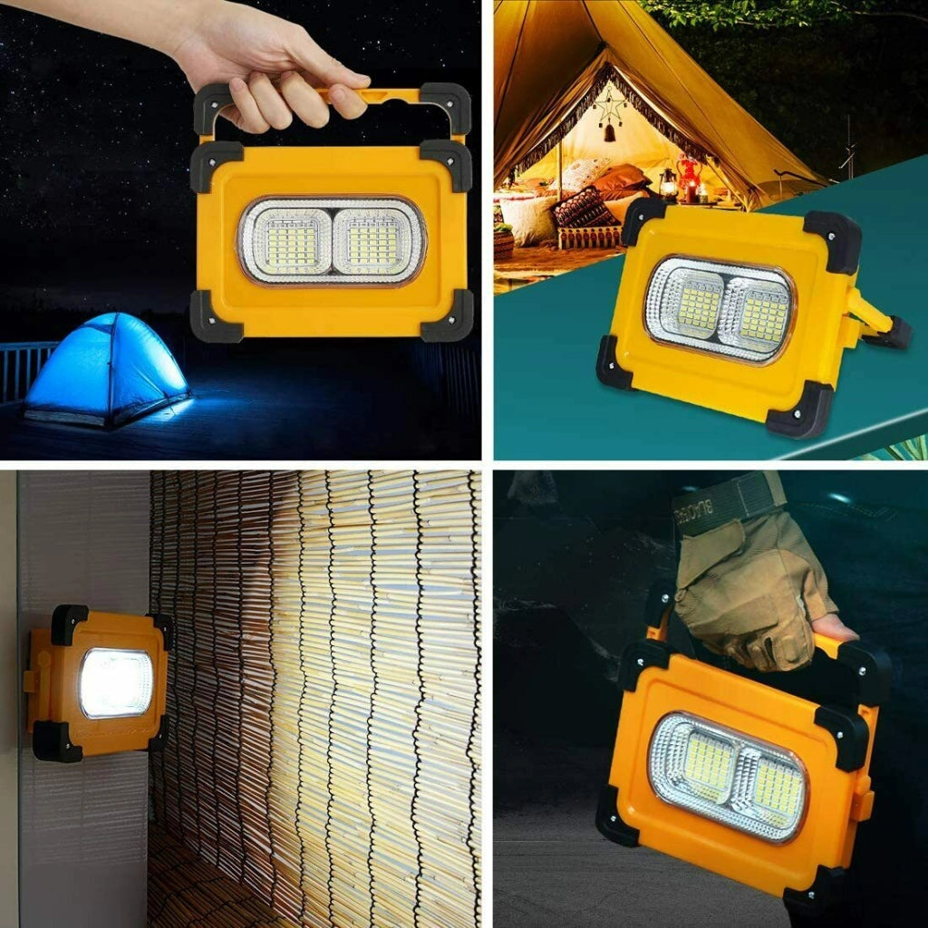 Faro portatile Power bank emergenza led 80w con pannello solare ricaricabile USB sos campeggio
