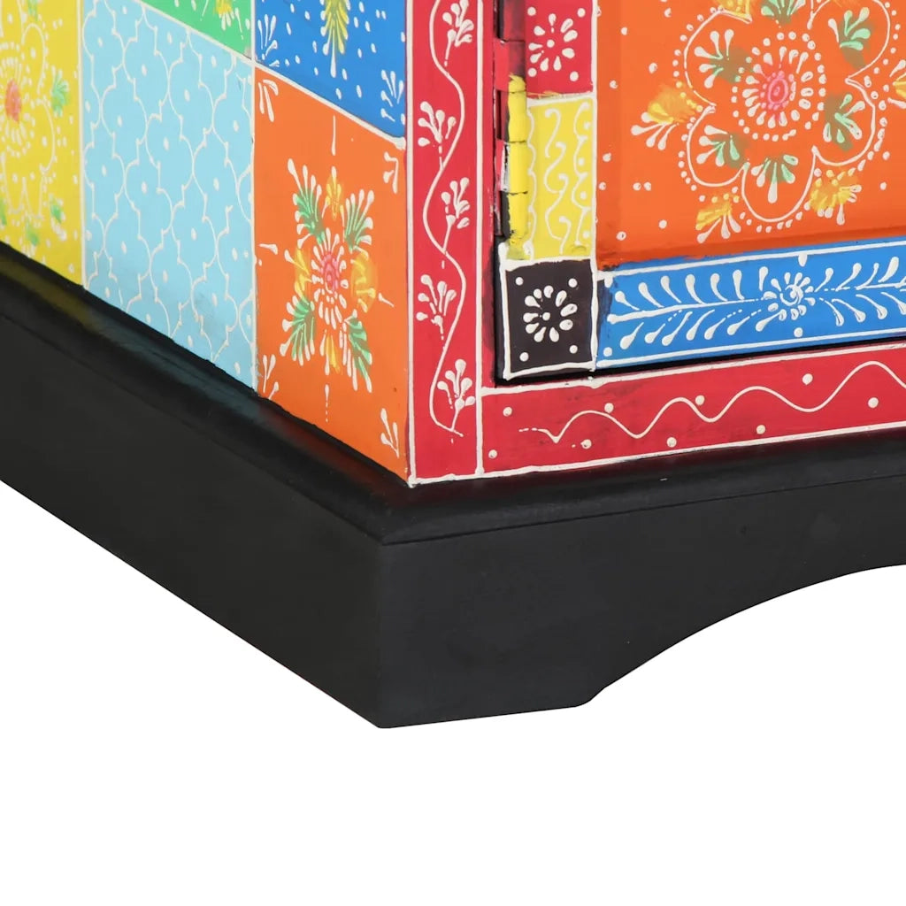 Mobile TV Multicolore 100 x 35 x 50 cm Legno di mango massello 4017571