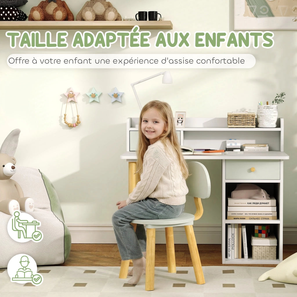 Scrivania Bambini con Sedia ¨C Minimal ¨C Verde 85x48x73 cm