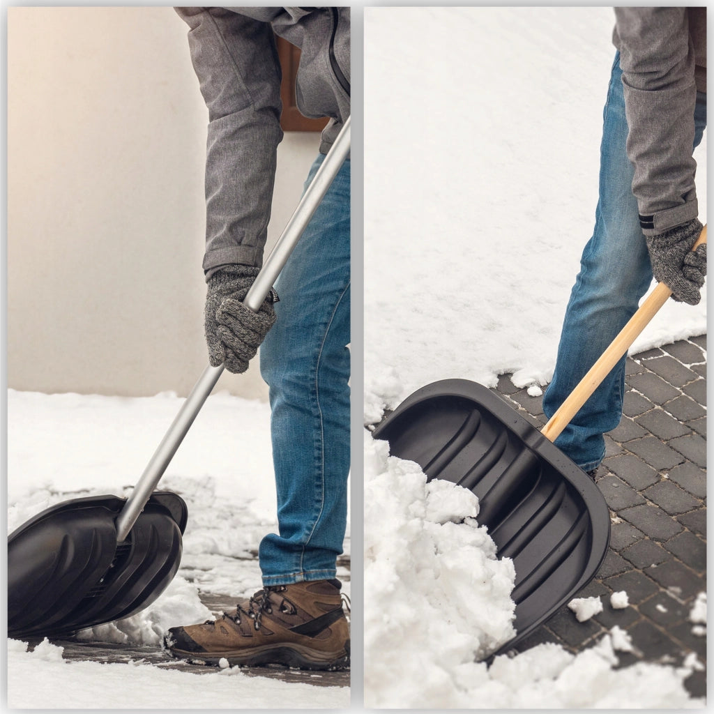 Pala da neve KADAX, raschietto da neve senza manico, largo, 2 pezzi
