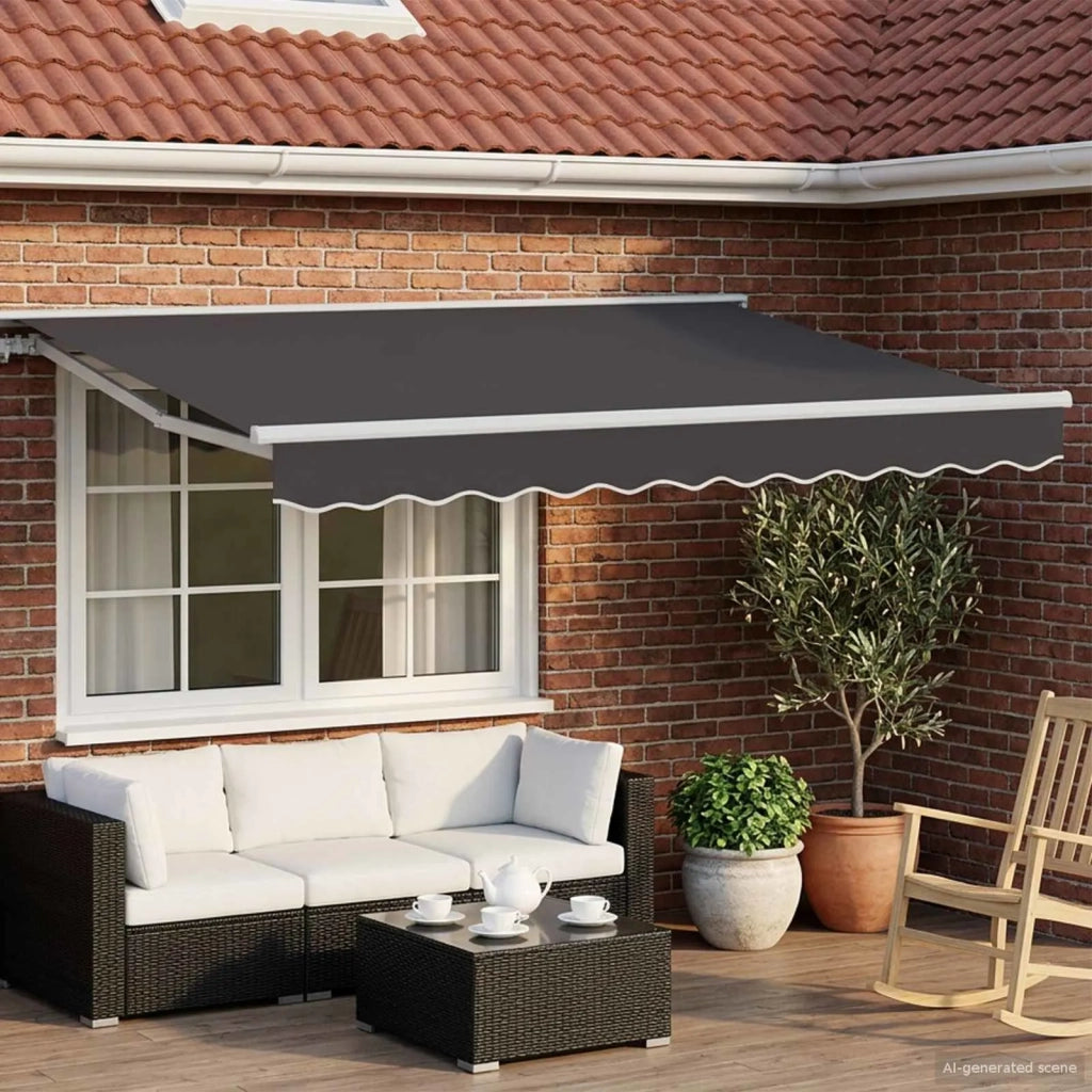 Cornice per Tenda Manuale con LED Bianco e Antracite 3,5 x 2 m 3420537