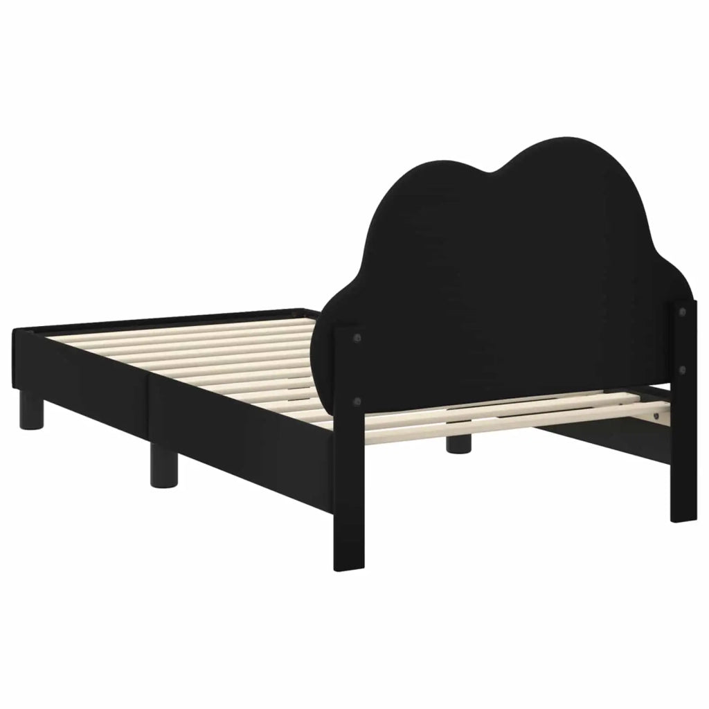 Struttura letto bambini con testata-Giroletto per bambini Nero 80 x 160 cm PU
