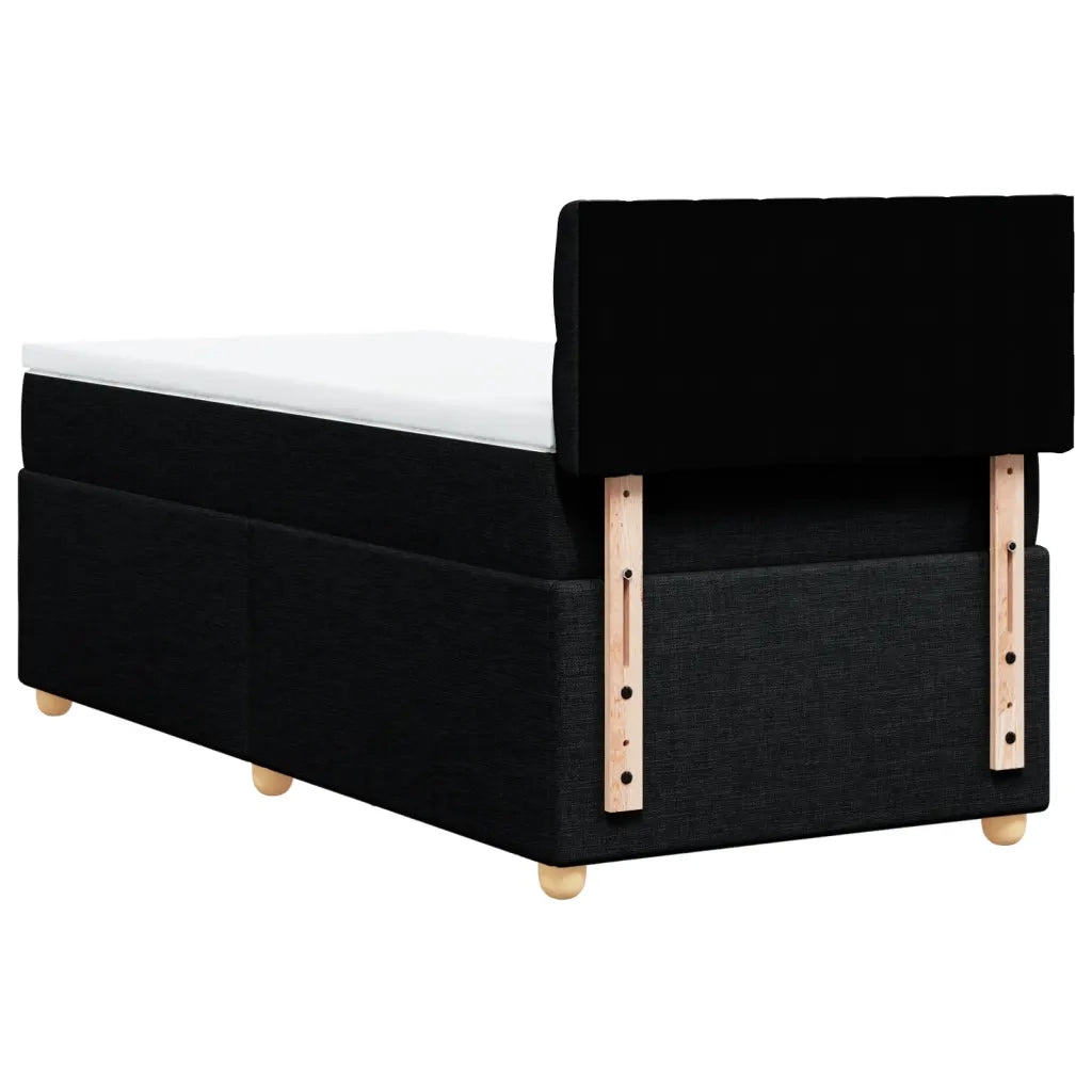 Letto a Molle con Materasso Nero Singolo in Tessuto 3286861
