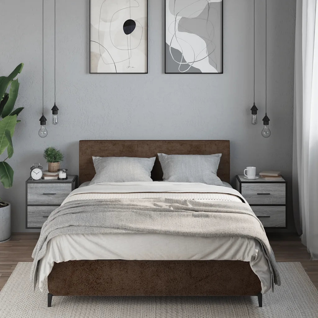 Comodini a Muro 2 pz Grigio Sonoma 40x31x39,5 cm 848731