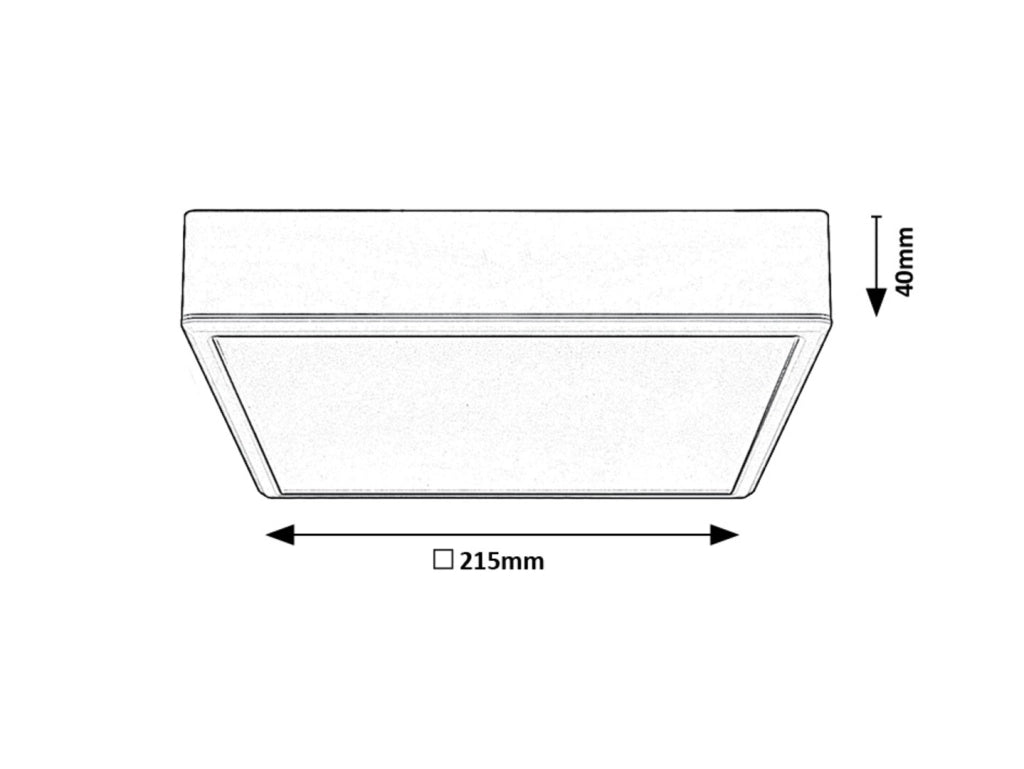Plafoniera LED quadrata nera 21,5cm CCT 22W Rabalux