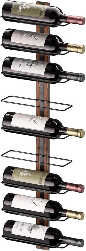 Scaffale per vino da parete - montaggio a muro - per 9 bottiglie - nero - metallo