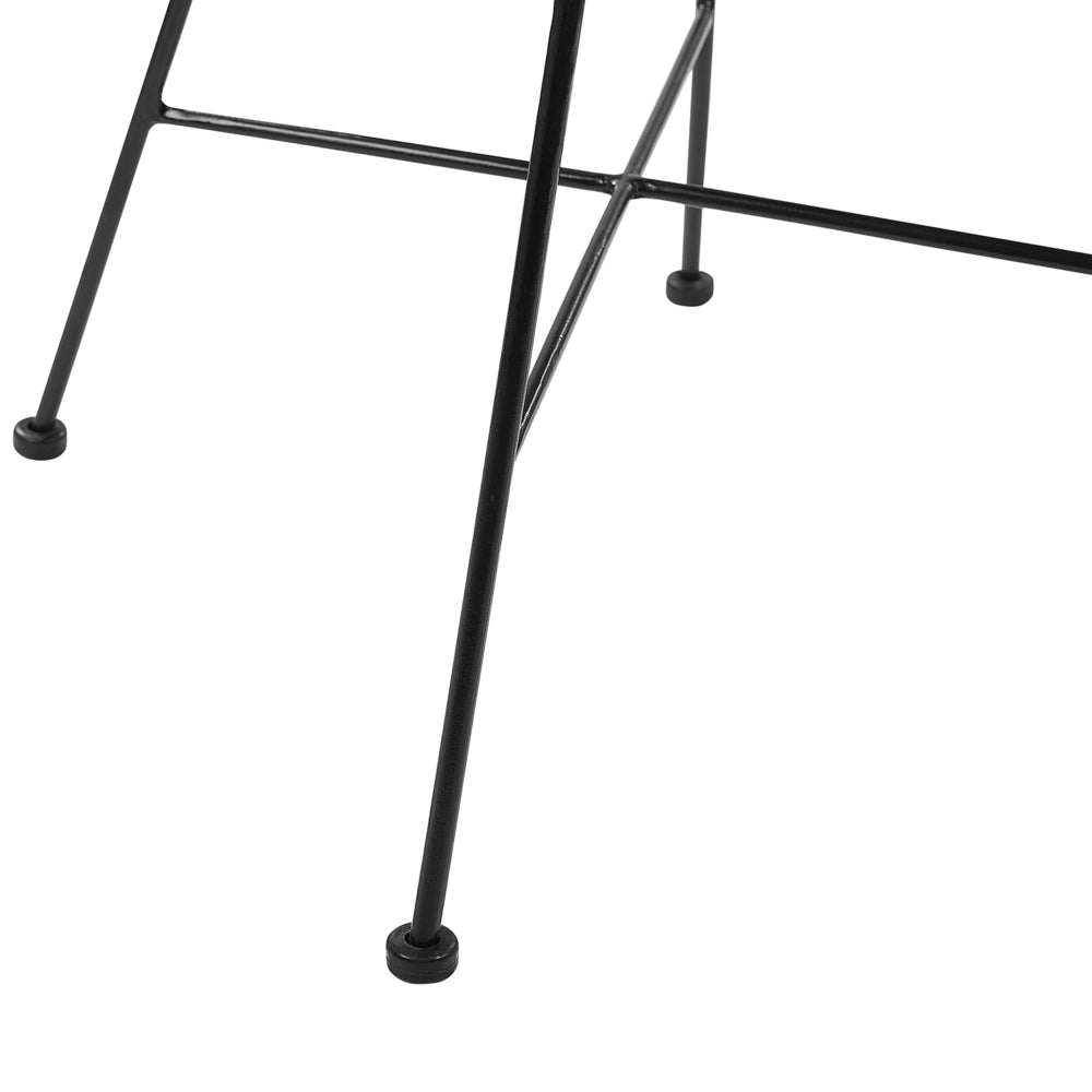 Poltrona Rattan Vimini Nero Gambe in Metallo Nero Soggiorno Sala da Pranzo