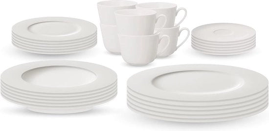 Set di servizio a twist, porcellana, 6 pezzi, bianco