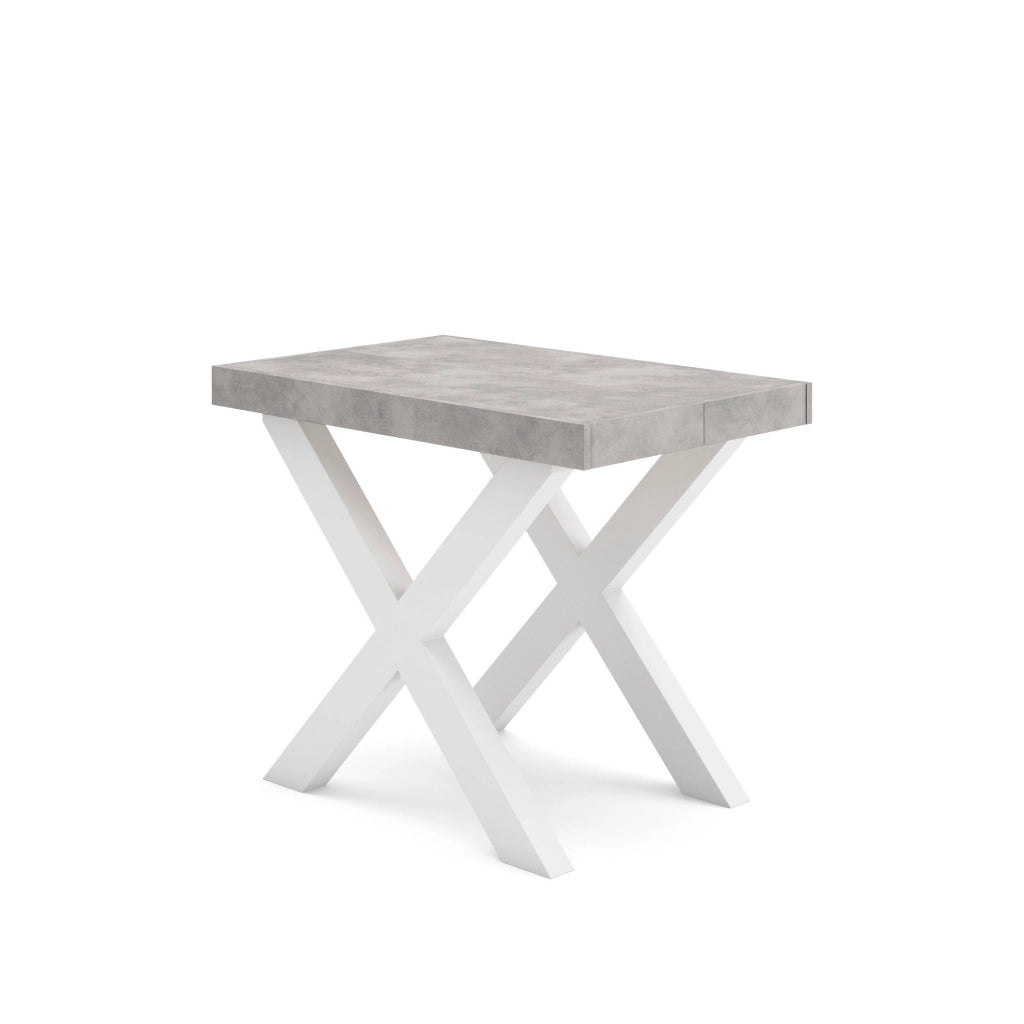 Consolle allungabile, 58 fino 262x90x73cm, Per 12 persone, Gambe in legno, grigio cemento RF2817