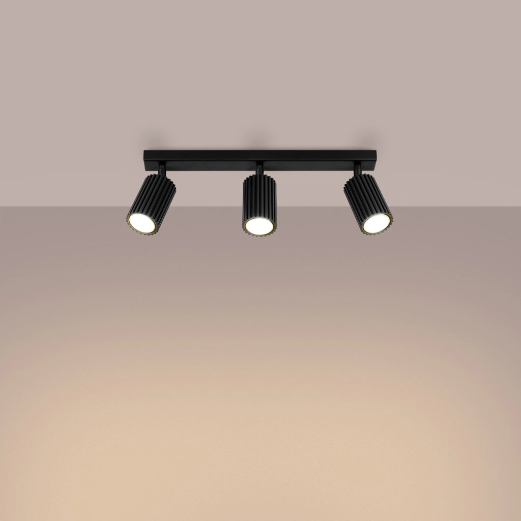 Lampada a soffitto KARBON 3L nero