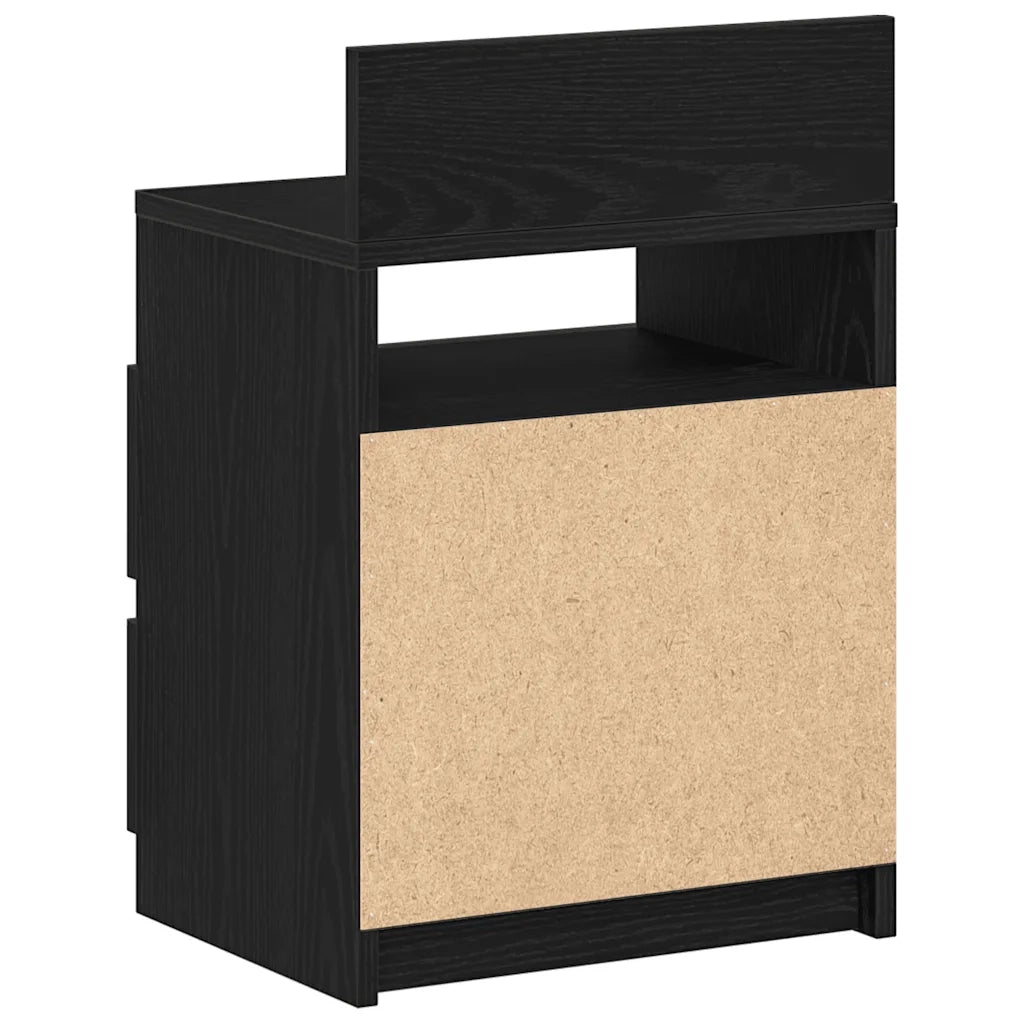 Comodini 2 pz con 2 Cassetti-Set di 2 Tavolino da notte Neri 40x33x60 cm
