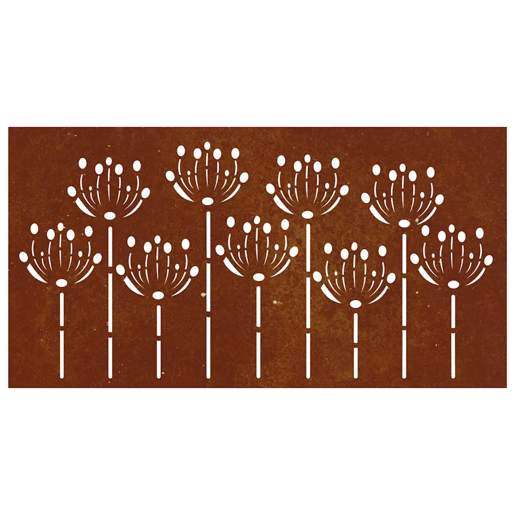 Decorazione Muro da Giardino 105x55 cm Fiore in Acciaio Corten CFW7275674