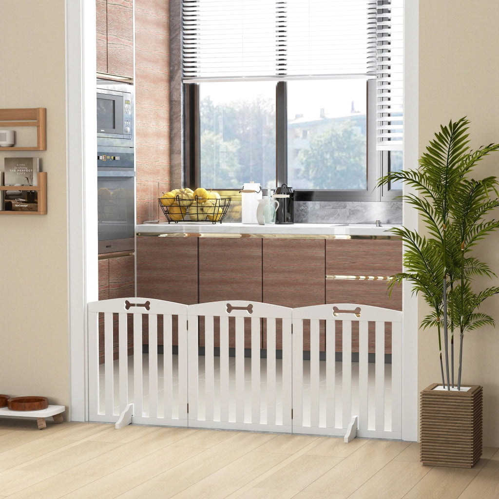 Barriera per cani pieghevole ¨C zephmum ¨C bianco 155x30x61 cm