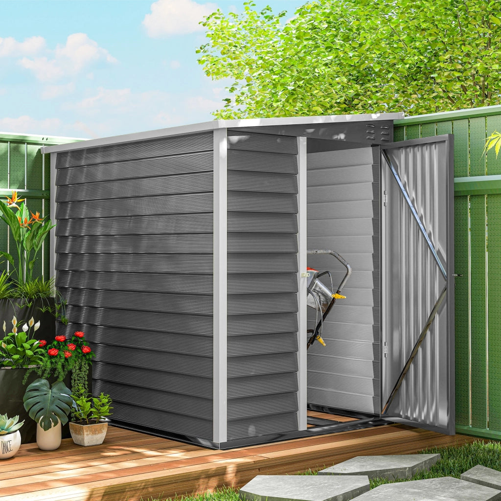 Casetta da Giardino in Metallo ¨C Xylo ¨C Acciaio Zincato Grigio 142x184x165 cm