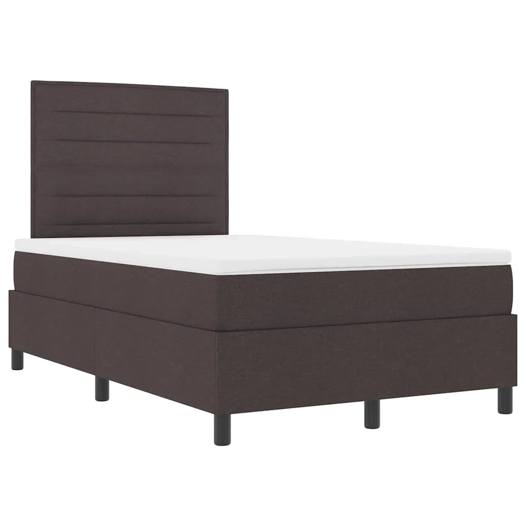 Letto a molle con materasso Marrone Scuro 120 x 190 cm Tessuto 3339297