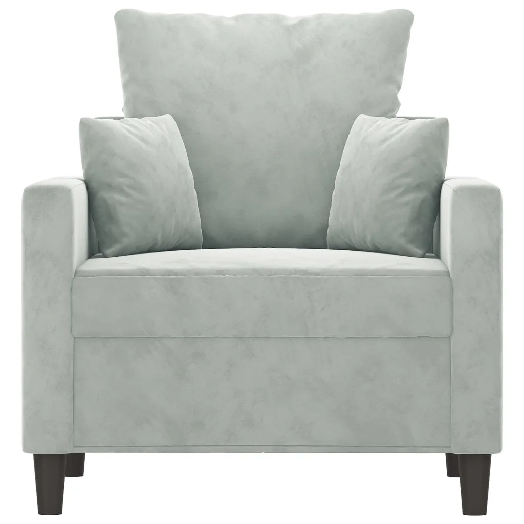 Poltrona | Sedia Relax Grigio Chiaro 60 cm Velluto