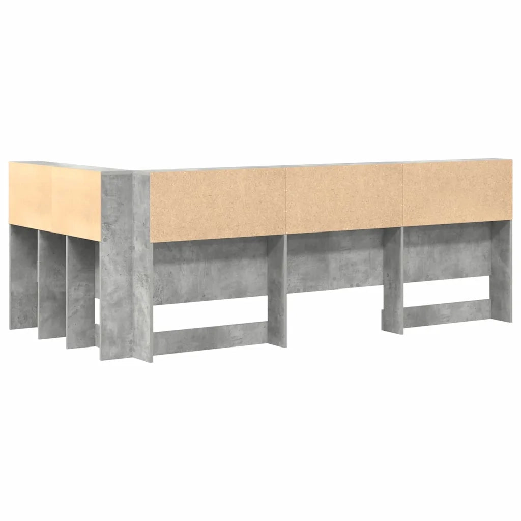 Testata contenitore Grigio cemento 90 cm Legno multistrato 3335520