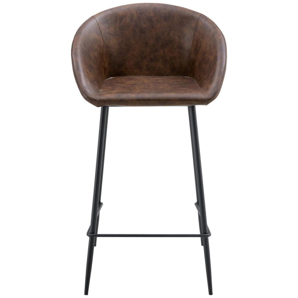 Set di 2 sgabelli da bar ACHILLE in similpelle marrone