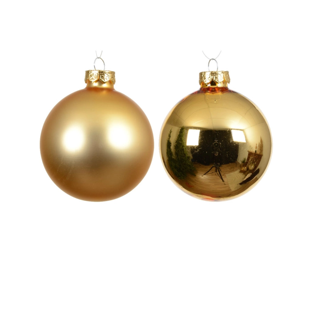 Box 6 Palline Vt luc/opa oro chiaro d8cm