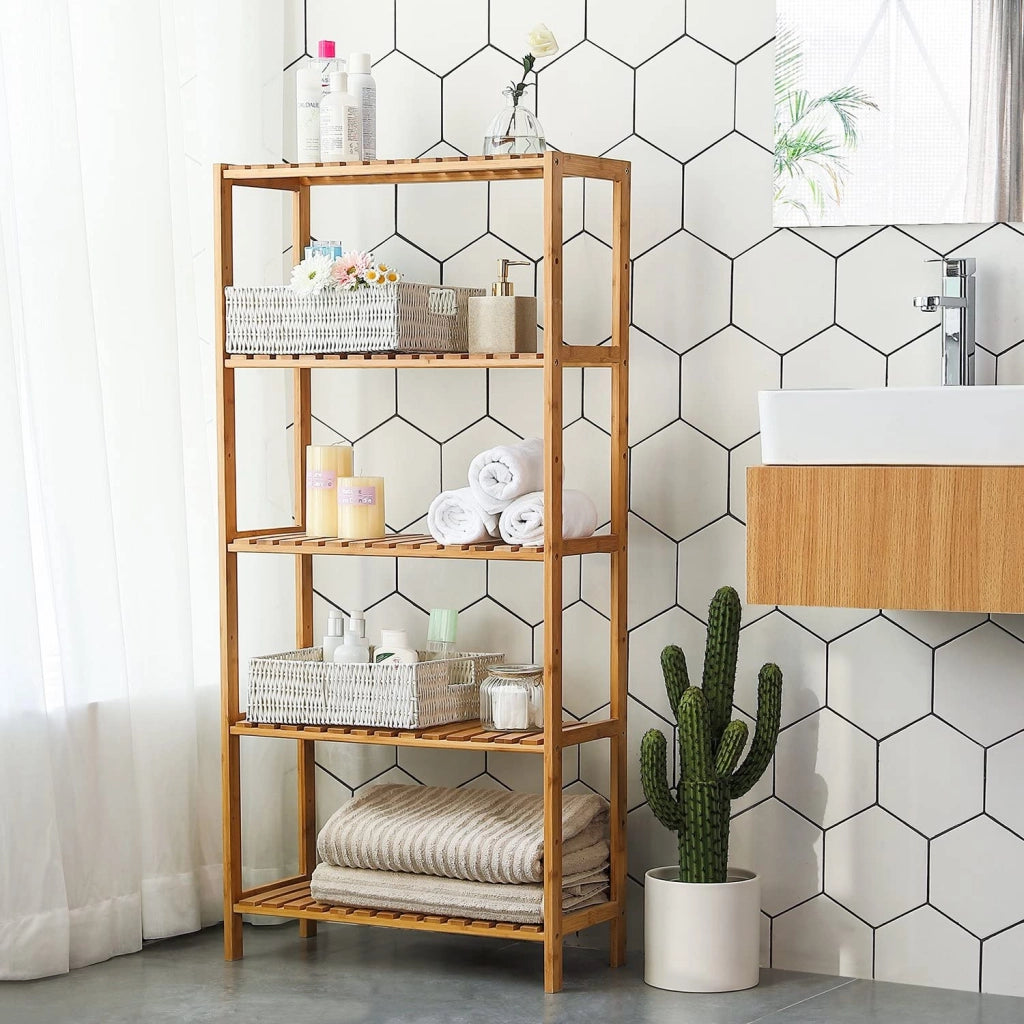 Valora BAMBOO SHELF Scaffale in bambù naturale con 5 ripiani