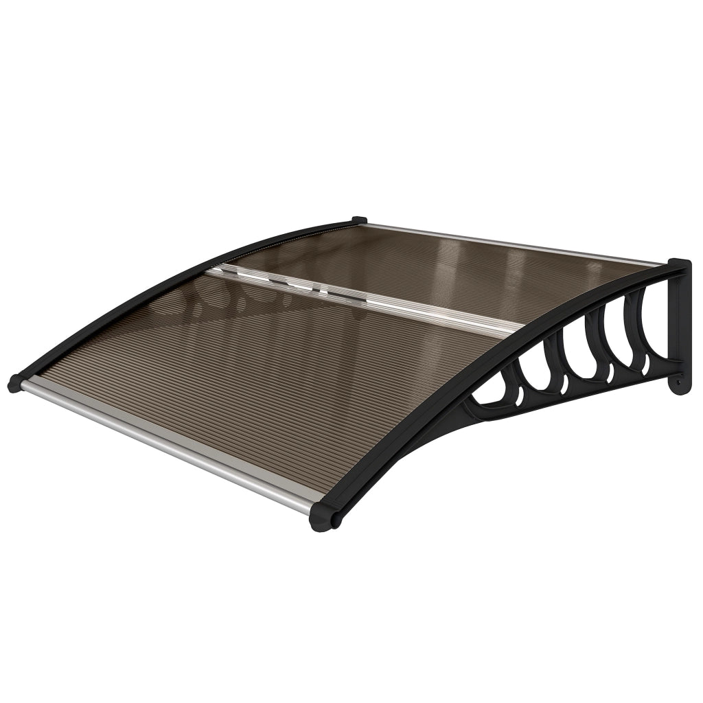 Tettoia Pensilina Policarbonato ¨C Xylo ¨C Marrone 103x96.5x27cm Esterno Porte Finestre