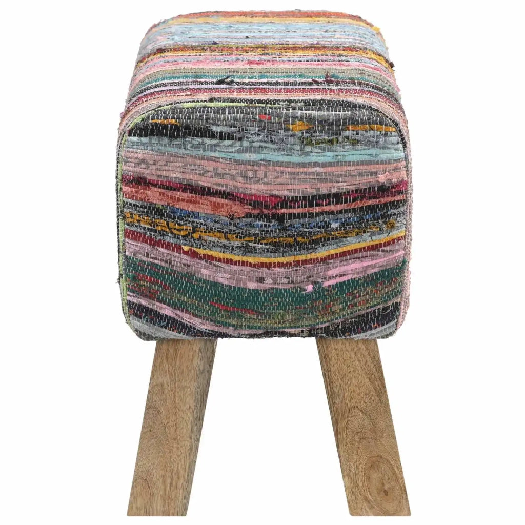 panca 60 x 30 x 45 cm Pelle Vera Multicolore 42042110