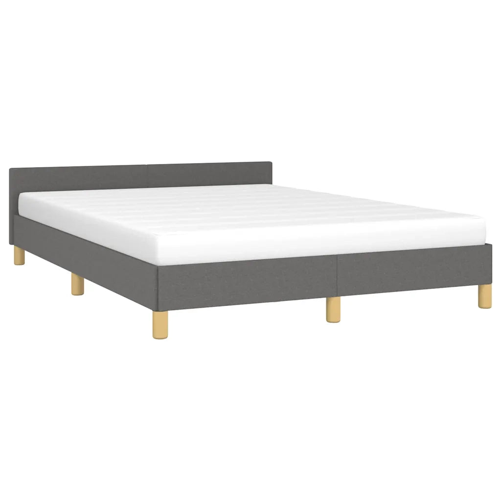Letto matrimoniale | Letto per adulti | Giroletto senza Materasso Grigio Scuro 140x190 cm Tessuto